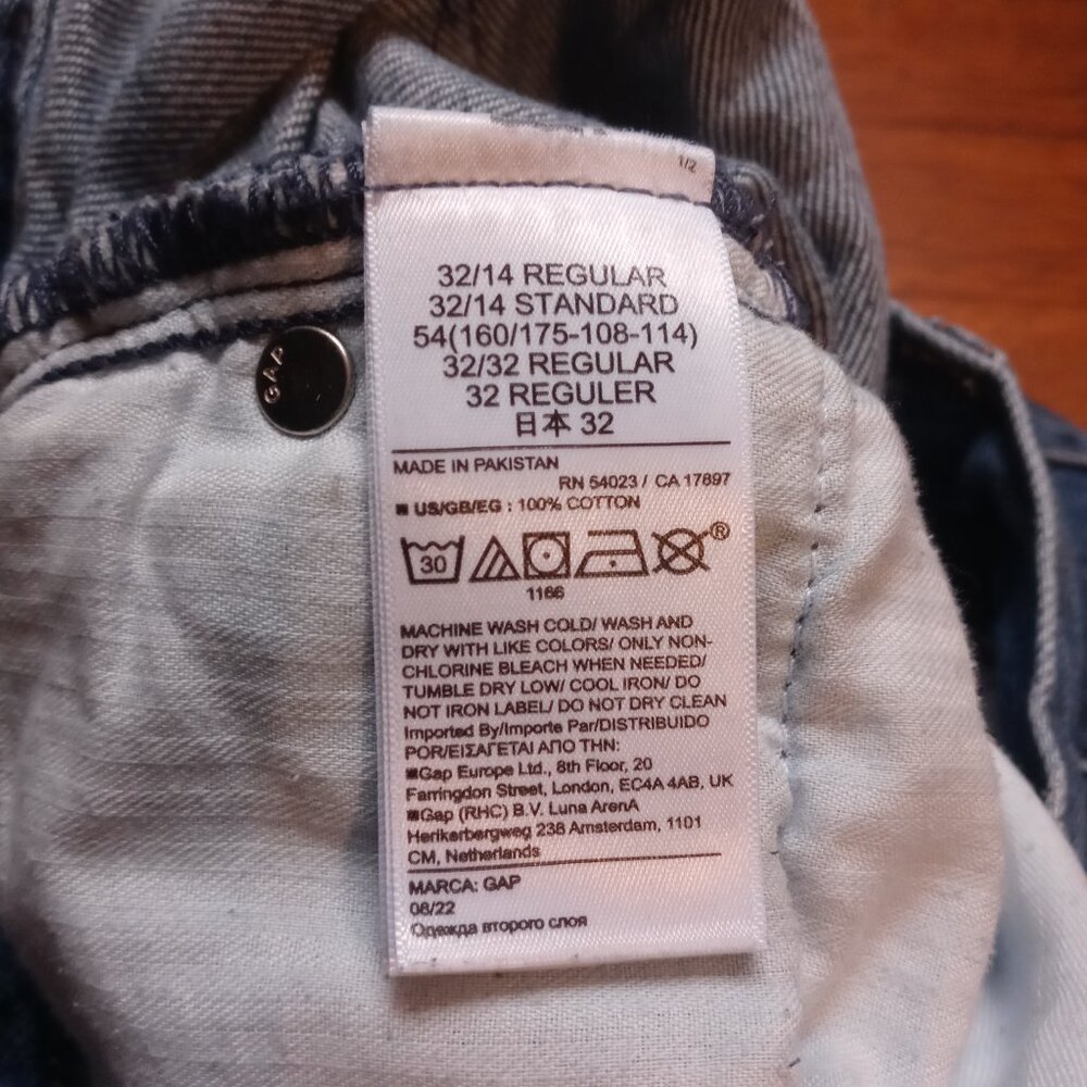 GAP low rise stride wide-leg jeans in medium indigo (14R/32) - Picture 11 of 13